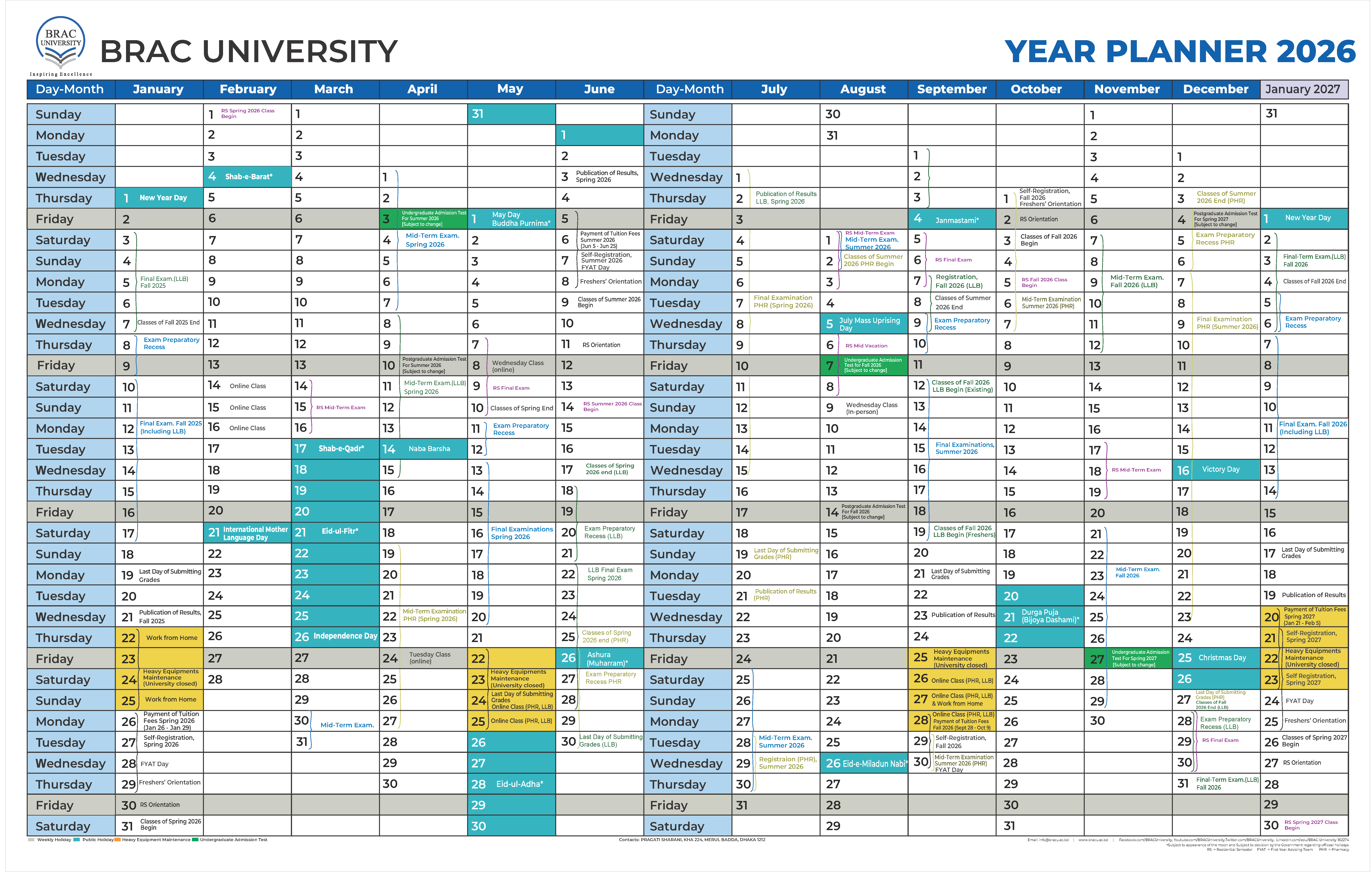 Academic Calendar